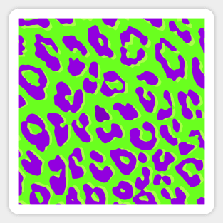 Leopard Print Green Purple Sticker